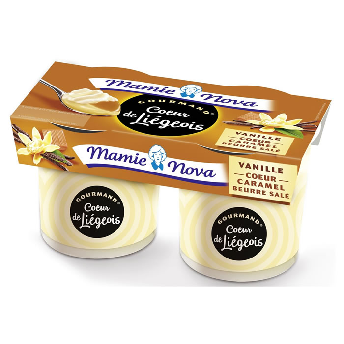 MAMIE NOVA Coeur de Liégeois Spécialité à la vanille et coeur au caramel beurre salé