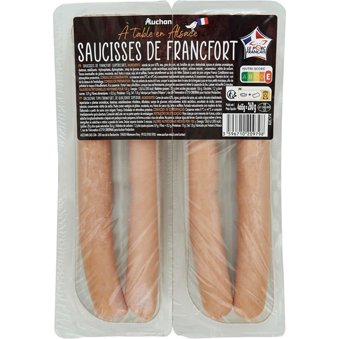AUCHAN Saucisses de Francfort