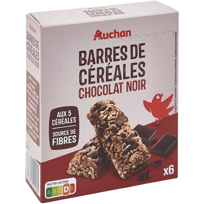 AUCHAN : Crousty - Barres céréalières au chocolat noir et 5 céréales -  chronodrive