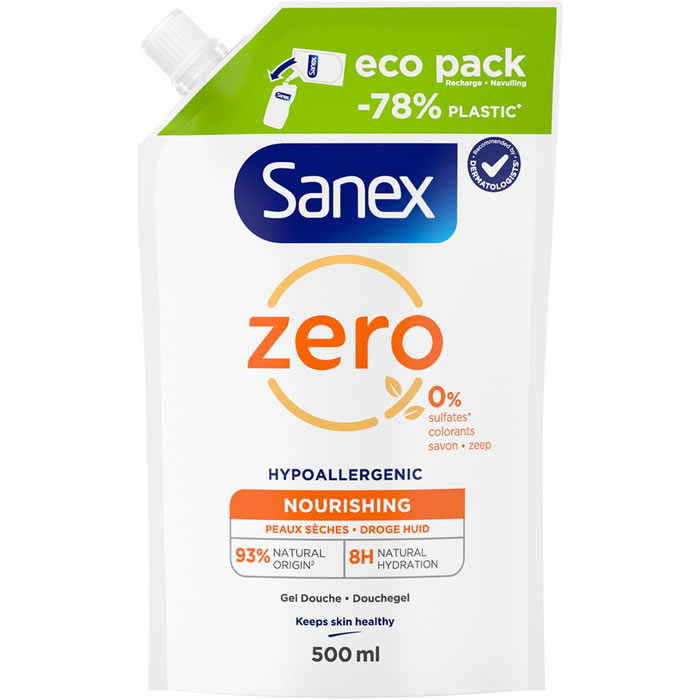 SANEX Zéro % Recharge gel douche nourrissant