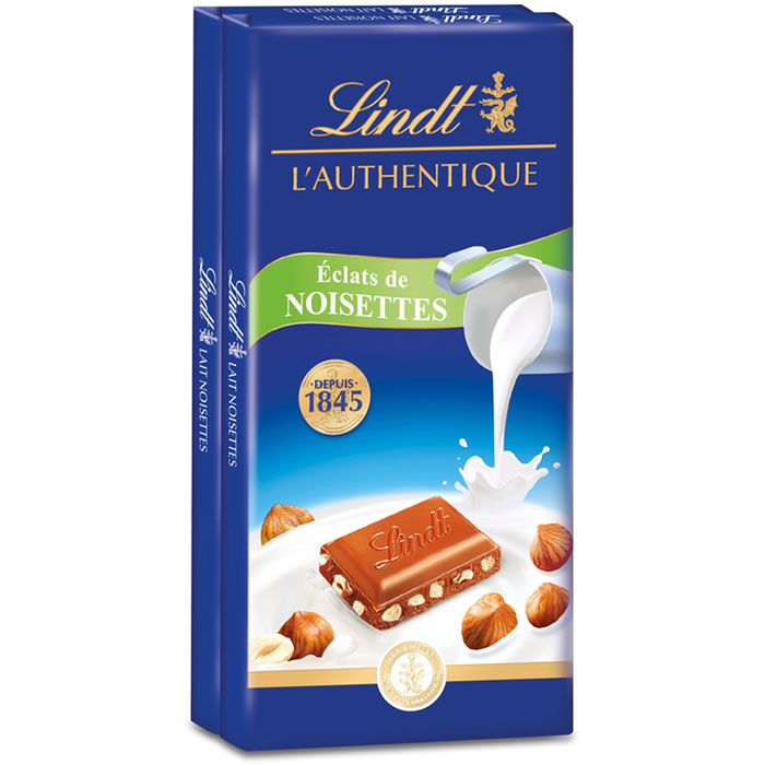 LINDT Tablette de chocolat au lait aux noisettes
