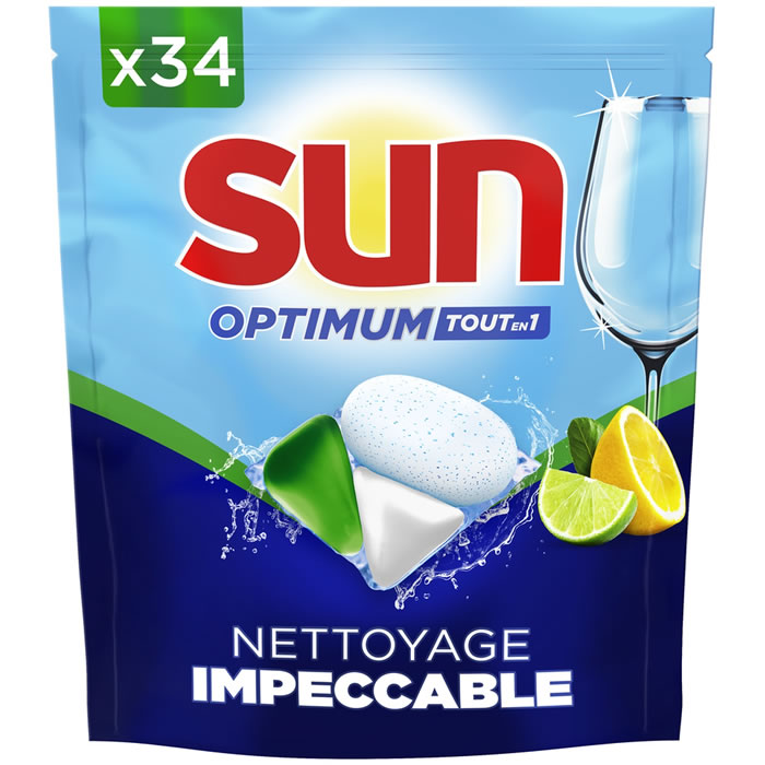 SUN : Optimum Tout-En-1 - Tablettes lave-vaisselle au citron