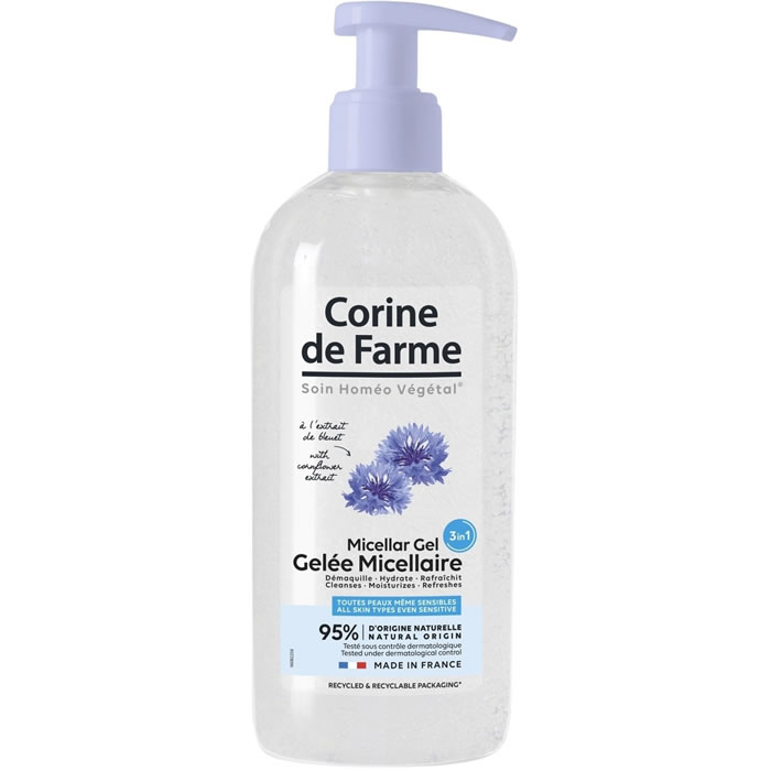 CORINE DE FARME Gelée micellaire hydratante 3 en 1 à l'extrait de bleuet