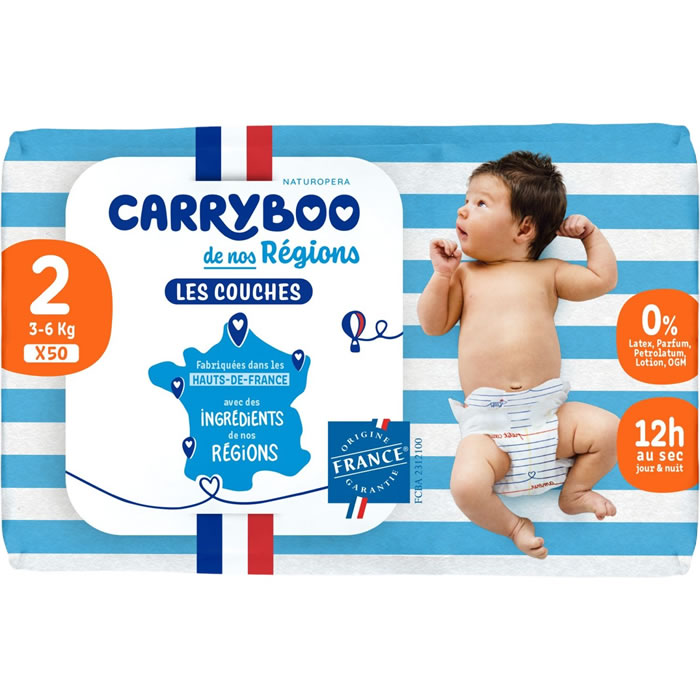 CARRYBOO De nos Régions Couches taille 2 (3-6 kg)