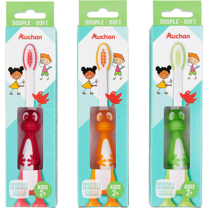 AUCHAN Brosse à dents enfant souple dès 2 ans
