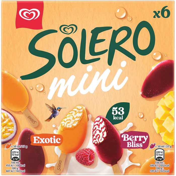 SOLERO Mini bâtonnets glacés aux fruits