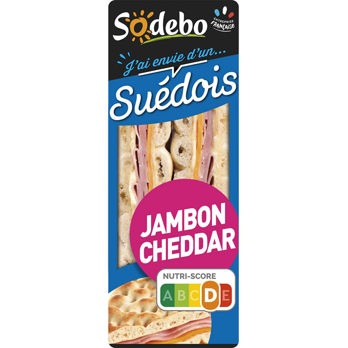 SODEBO Suédois Sandwich au jambon et cheddar fondu