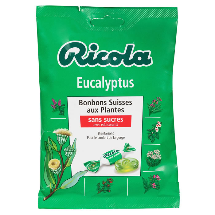 RICOLA Bonbons suisses aux plantes à l'eucalyptus sans sucres