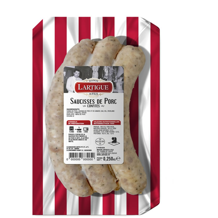 LARTIGUE & FILS Saucisses de porc confites