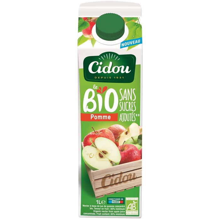 CIDOU Nectar de pomme sans sucres ajoutés bio