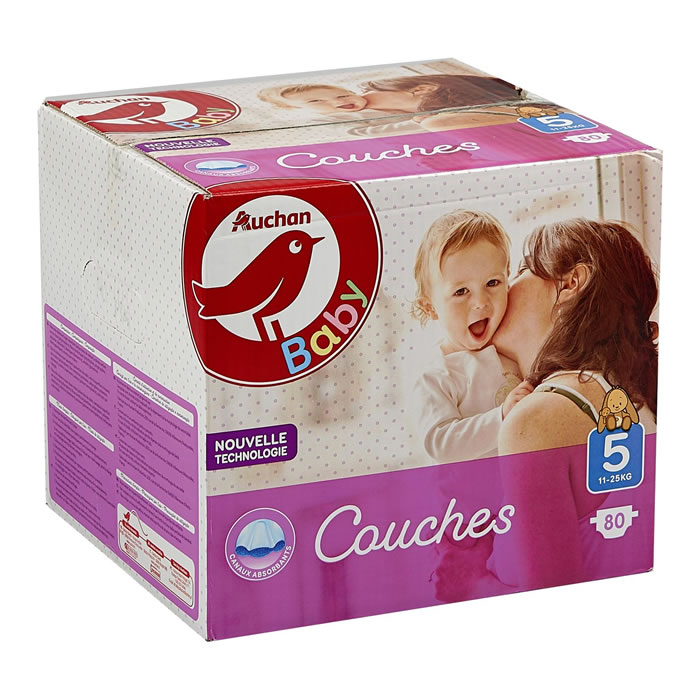 AUCHAN Baby Couches taille 5 (11-25 kg)