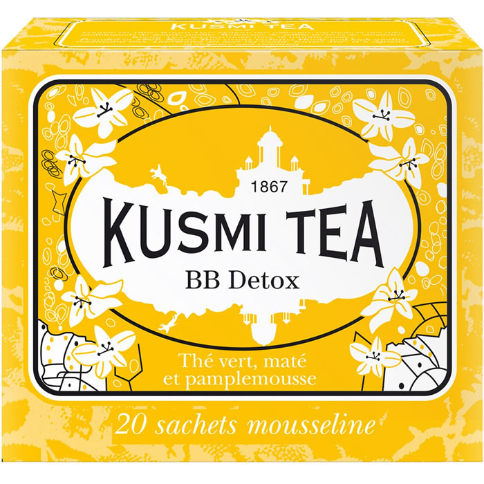 KUSMI TEA BB Détox Mélange de thé vert, maté et plantes aromatisé pamplemousse