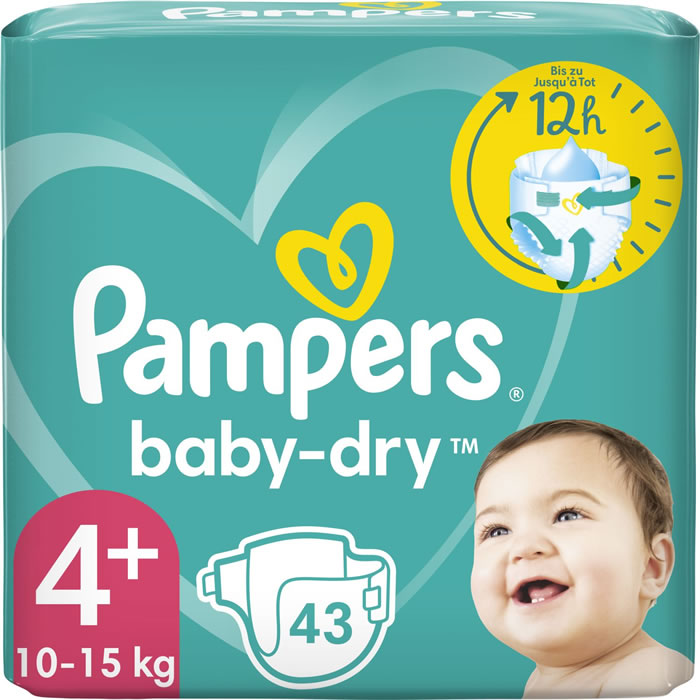PAMPERS Baby-Dry Couches taille 4+ (9-15 kg)