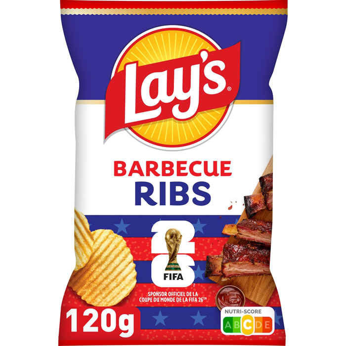 LAY'S Fifa Chips ondulées goût barbecue ribs