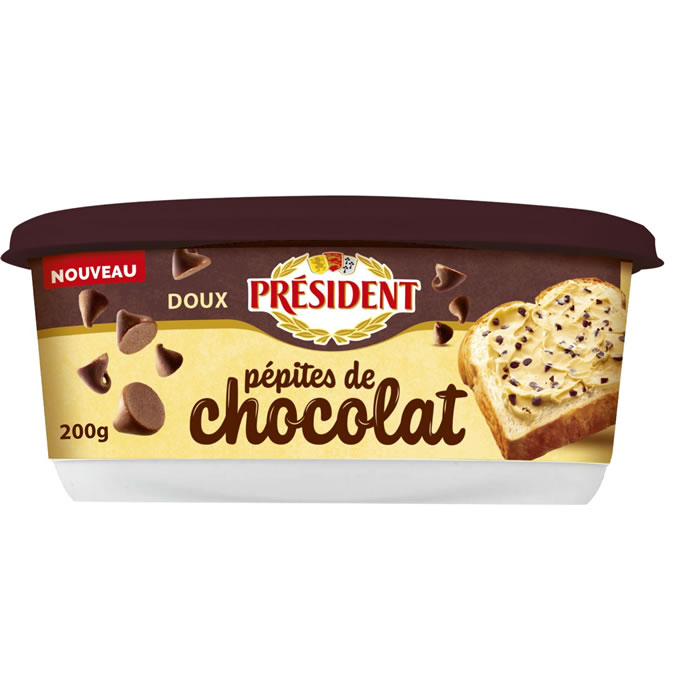 PRESIDENT Beurre doux aux pépites de chocolat