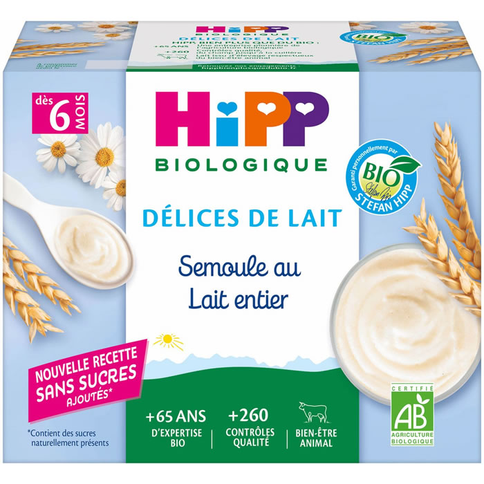 HIPP Semoule au lait entier bio dès 6 mois