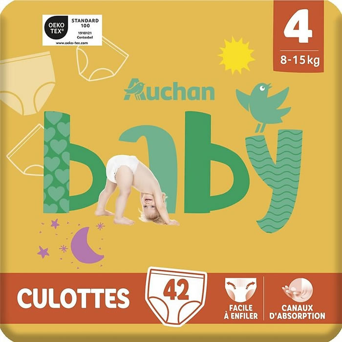 AUCHAN Baby Couches-culottes taille 4 (8-15 kg)