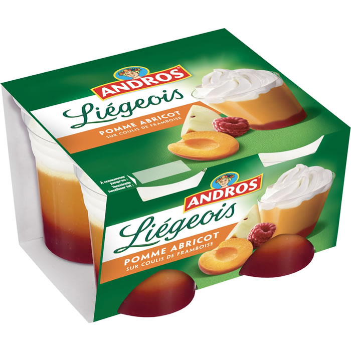 ANDROS Liégeois Dessert pomme et abricot