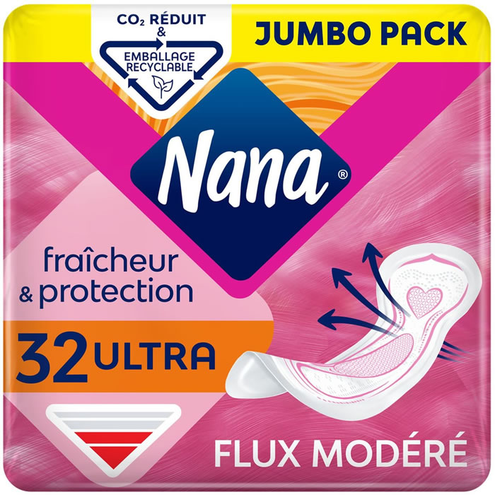 NANA Fraîcheur & Protection Serviettes hygiéniques sans ailettes ultra