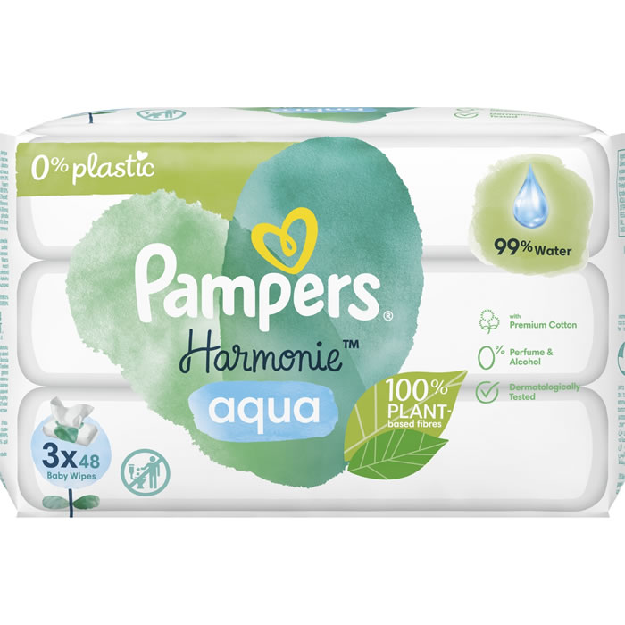 PAMPERS Harmonie Aqua Lingettes nettoyantes à l'eau