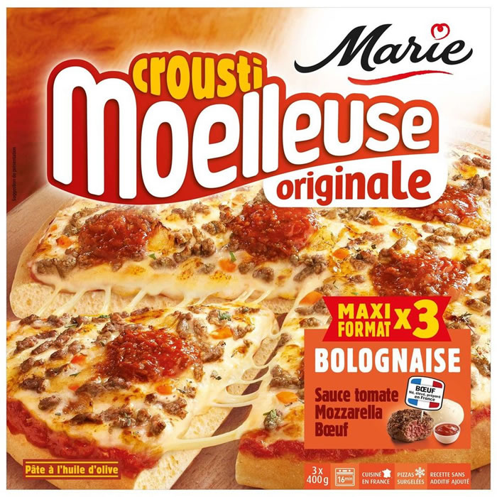 MARIE CroustiMoelleuse 3 pizzas à la bolognaise