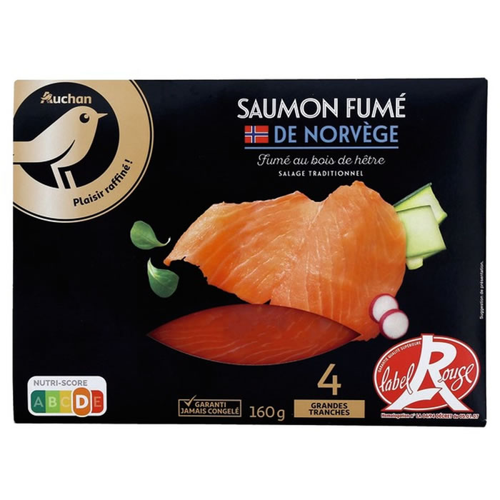 AUCHAN Gourmet Saumon fumé de Norvège label rouge