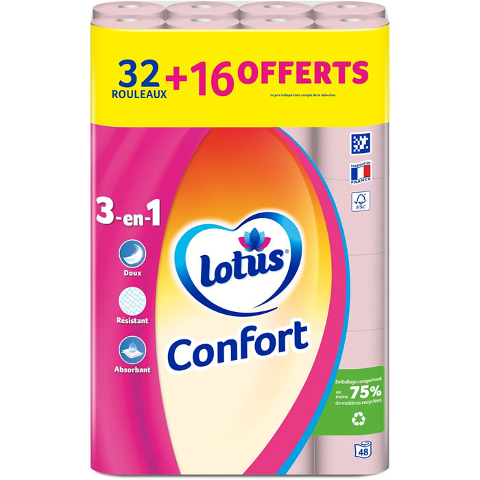 LOTUS Confort Papier toilette aquatube 2 épaisseurs