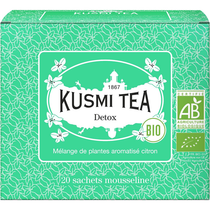 KUSMI TEA Détox Mélange de maté, thé vert et citronelle bio