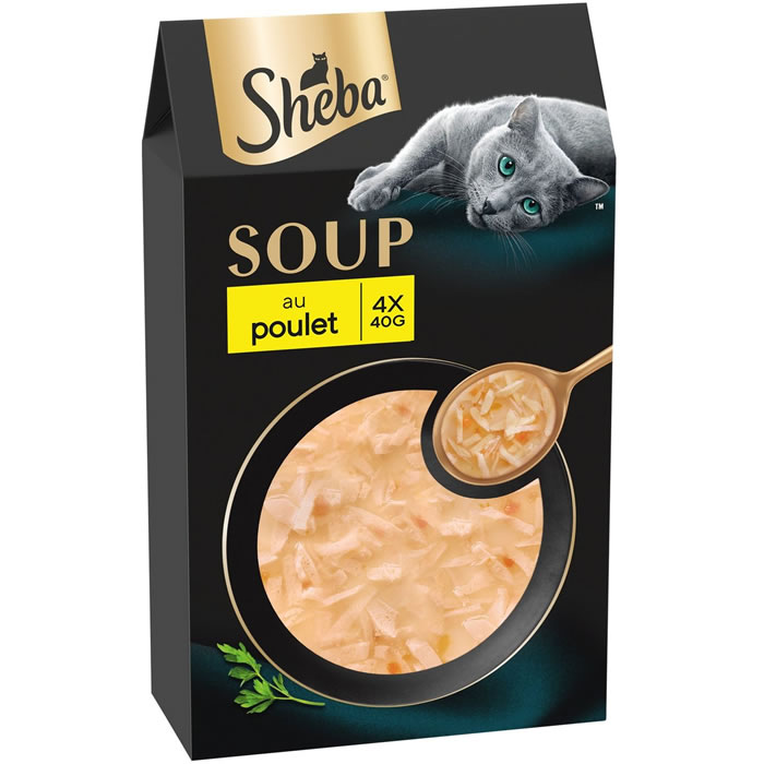 SHEBA Soupe aux filets de poulet pour chat adulte