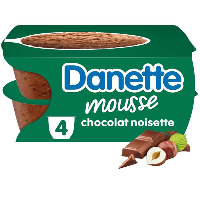 DANETTE Mousse au chocolat saveur noisette