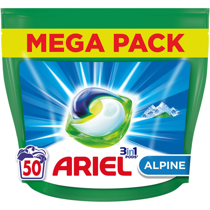 ARIEL 3 en 1 Pods Lessive capsules alpine