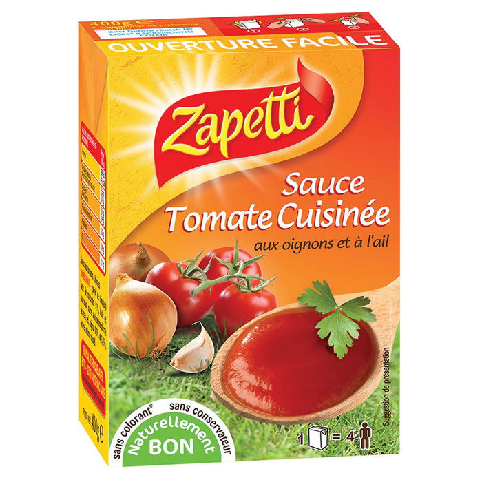 ZAPETTI Sauce tomate cuisinée aux oignons et à l'ail