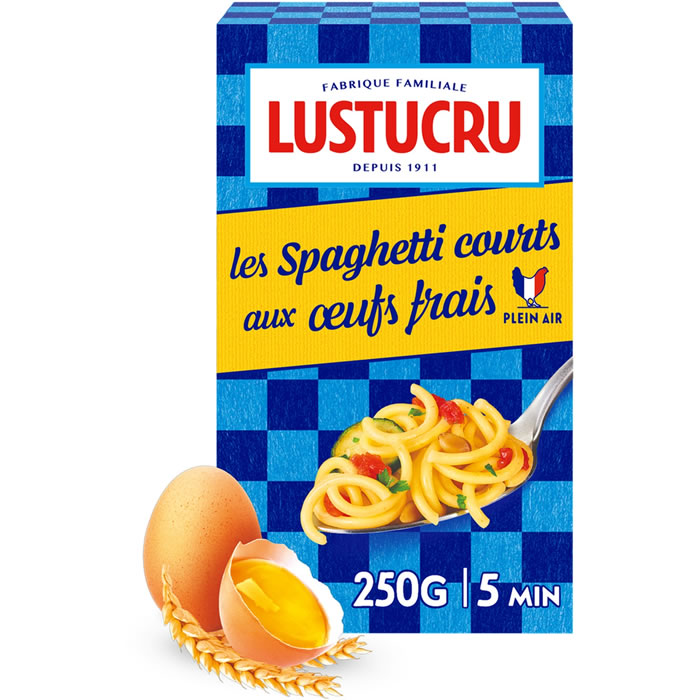 LUSTUCRU Spaghetti courts aux oeufs frais