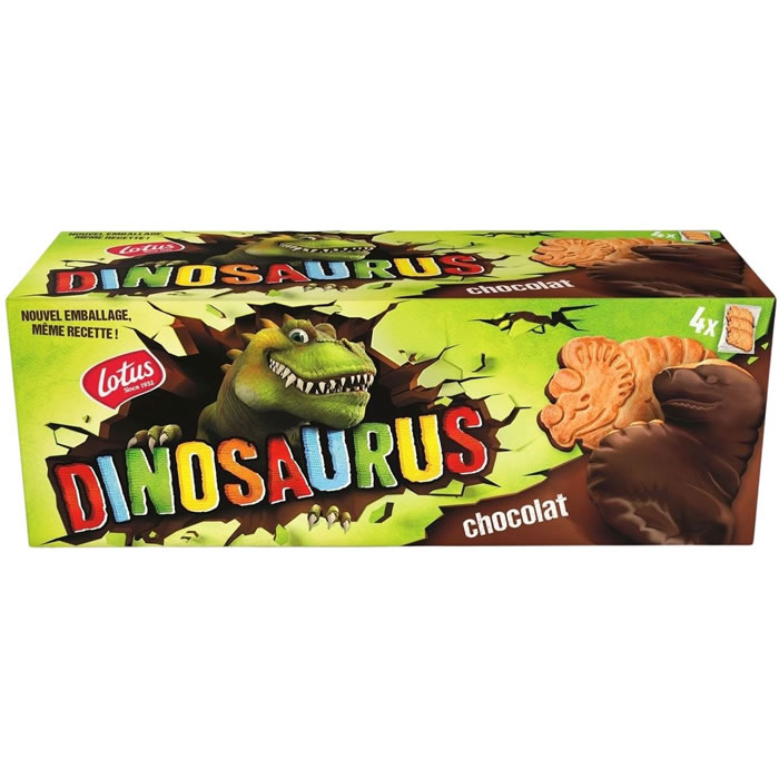 LOTUS Dinosaurus Biscuits nappés au chocolat noir