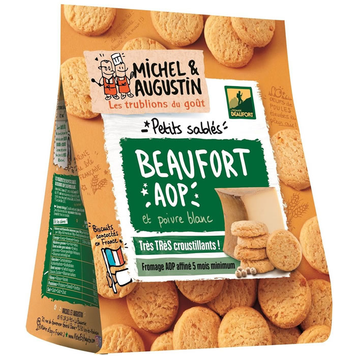 MICHEL & AUGUSTIN Biscuits sablés salés au Beaufort et poivre