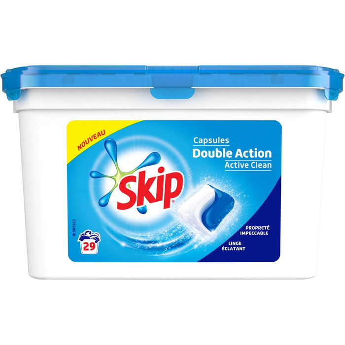 SKIP Active Clean Lessive capsules 2 en 1