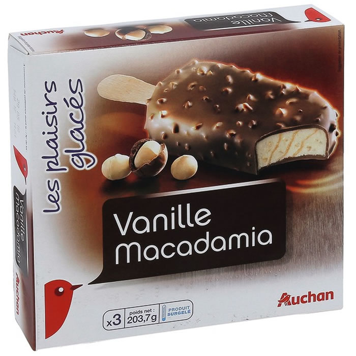 AUCHAN Bâtonnets vanille et macadamia