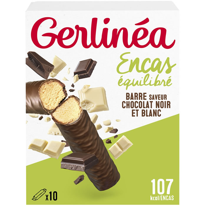 GERLINEA Barres hyper-protéinés au chocolat noir et blanc