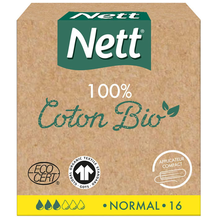 NETT Tampon coton bio avec applicateur normal