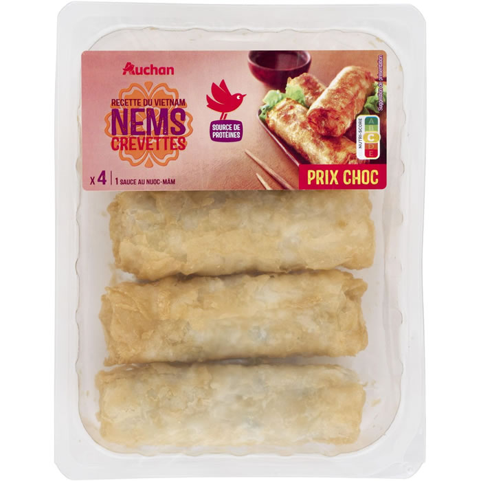 AUCHAN Recette du Vietnam Nems aux crevettes avec sauce nuoc mam