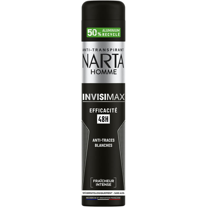NARTA InvisiMax Déodorant spray homme anti-trace 48h