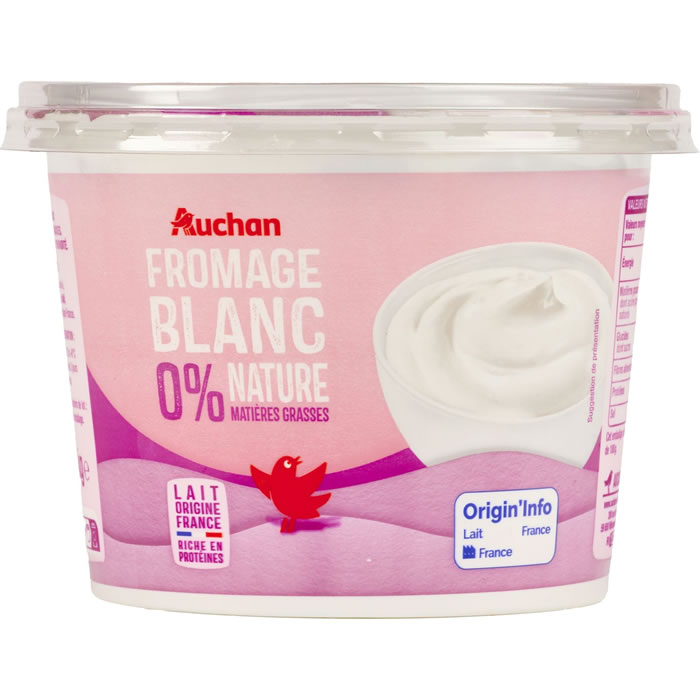 AUCHAN Fromage blanc nature 0% M.G