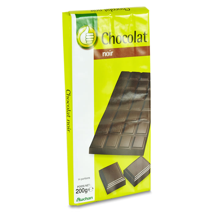 AUCHAN Tablette de chocolat noir