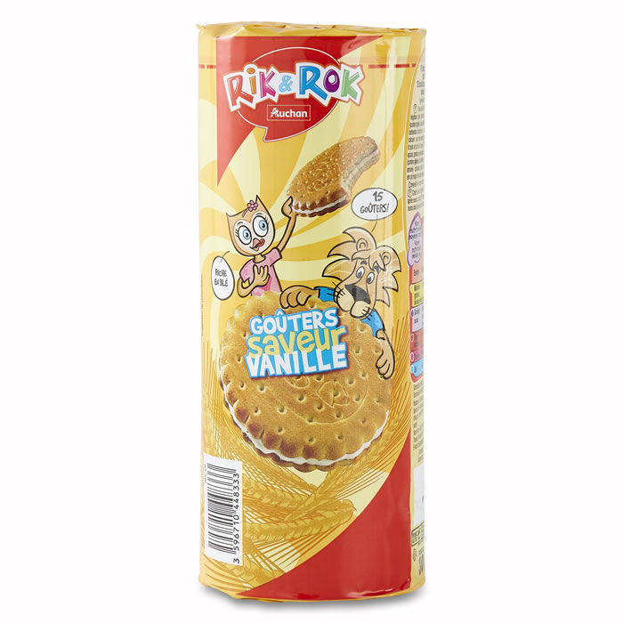 AUCHAN Rik & Rok Biscuits fourrés à la vanille