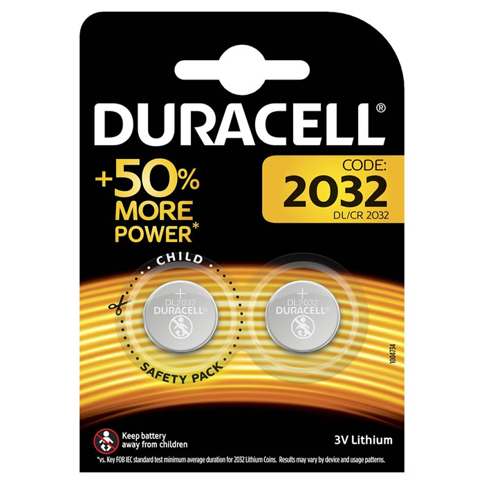DURACELL Piles bouton lithium - type CR 2032