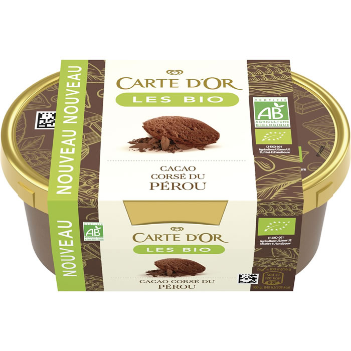 CARTE D'OR Crème glacée au cacao corsé du pérou bio