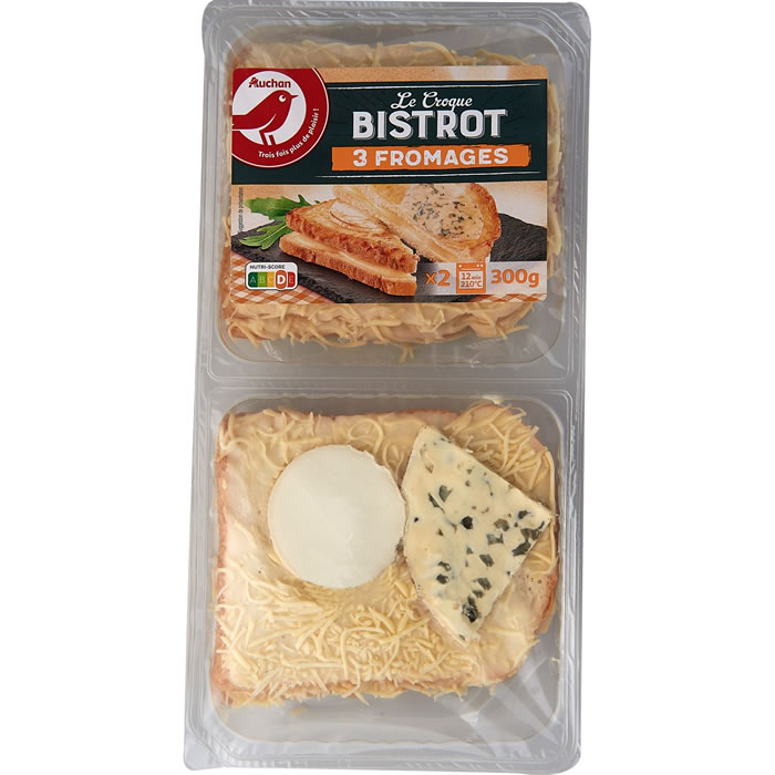AUCHAN Croques bistrot aux 3 fromages