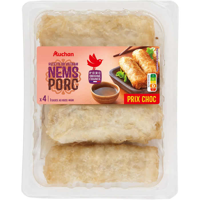 AUCHAN Recette du Vietnam Nems au porc avec sauce nuoc mam