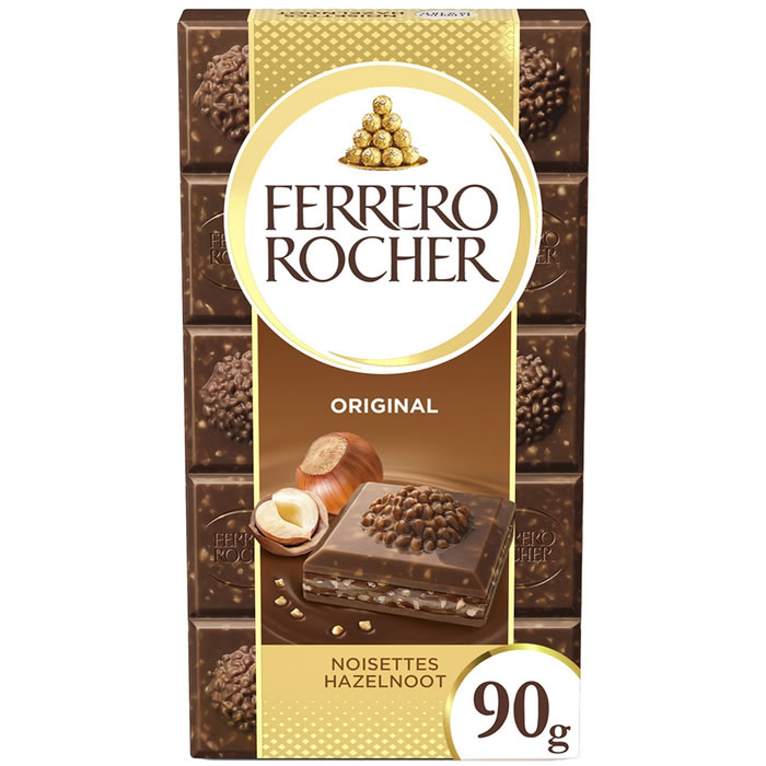 FERRERO ROCHER Tablette de chocolat au lait aux noisettes entières