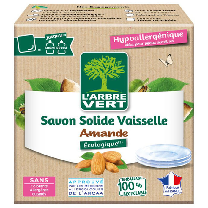 L'Arbre Vert - Liquide Vaisselle - Amande - 500 ml : : Epicerie